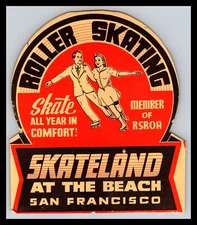 Roller Skating Rink Decal - California - Skateland At The Beach San Fran 4x4"