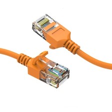 50Ft CAT6A UTP Slim Ethernet Network Booted Cable 28AWG Orange