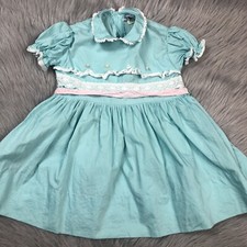 Vintage 1950s Toddler Girls Tiny Town Togs Lace Ruffle Dress