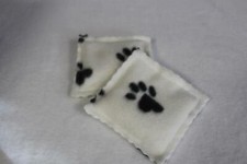 Microwave Rice Bag Hand Warmers Reusable Set of 2 White Black Paws Fleece