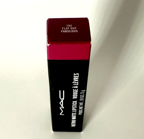 MAC Retro Matte Lipstick 705 FLAT OUT FABULOUS Full Size 3g Plum Damaged Box - Picture 2 of 8