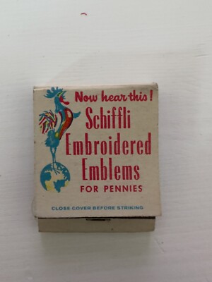 ''Schiffli Embroidered Emblems''  Vintage Streichholtbriefchen