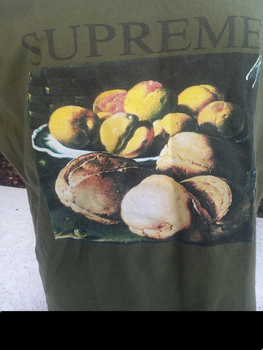 Authentic Supreme Still Life Peaches Olive Green T-shirt Shirt