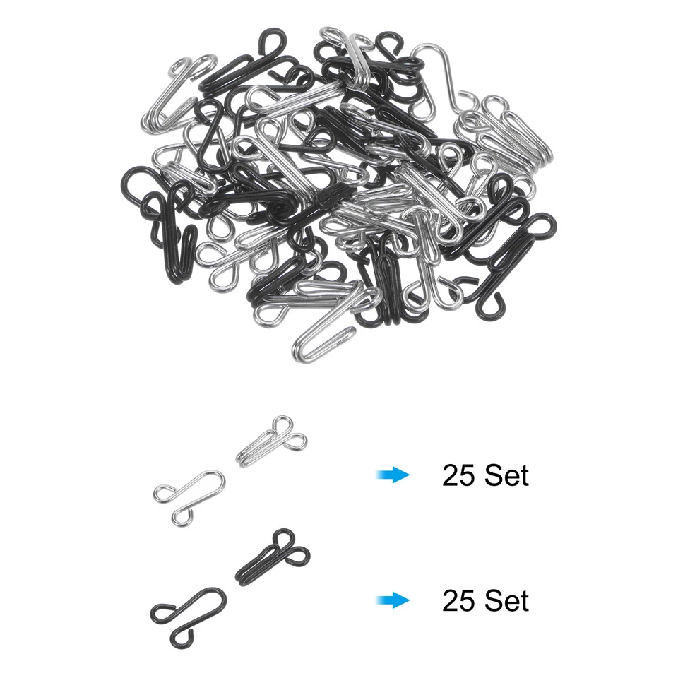 50Set Nähen Haken und Ösen VerschlussSet Kupfer Rostsicher 36mmx12mm Groß - Bild 3 von 4
