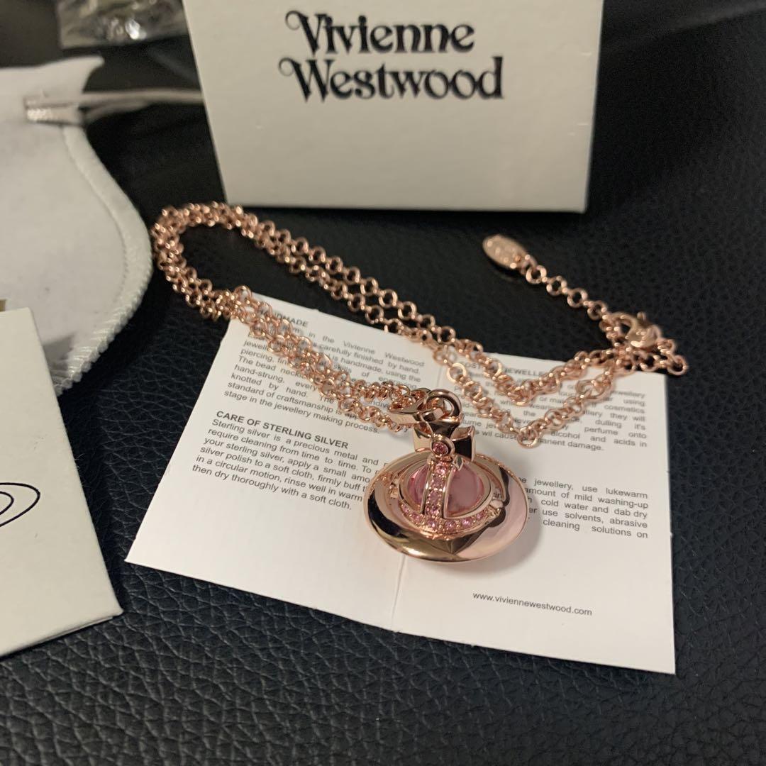 小物 Vivienne Westwood Rose stall Vivienne Westwood Small Orb Necklace Pink x Silver Japan | eBay