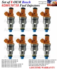 Set of 8 Genuine Bosch Fuel Injectors For 1986-1996 Ford F-150 5.0L/5.8L V8