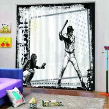 Boring systematic baseball training Printing 3D Blockout Curtains Fabric Window