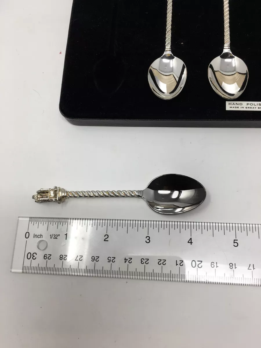 Collection Set of 6 Souveneer Spoons of London Silver Plated Hand Polished