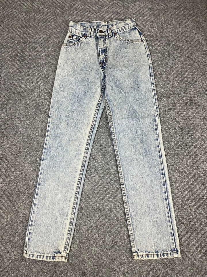 Jeans Levis Vintage Años 70 Niños Talla 23x29 Blanco Lavado Claro Pestaña Nuevo de Lote Antiguo Foto 3 de 4