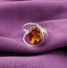 Citrine Gemstone 925 Sterling Silver Ring Handmade Jewelry Ring For Gift