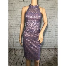 Eliza J Stunning $158 purple lace sheath dress NWT