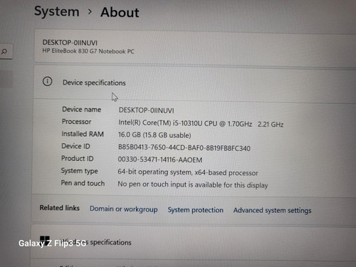 HP EliteBook 830 G7 LAPTOP i5 10310U 16GB RAM 256GB SSD FINGERPRINT - Picture 2 of 9