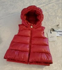 Moncler Red Vest With Detachable Hood, Goose Down, Girls Size 2A, 375