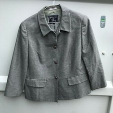 Burberrys' Dress Jacket Vintage Grey Women's Used Size 13 L (b9)
