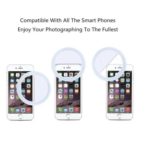 USB Rechargeable Circle Clip-on Selfie Light | WHITE | BLACK | BLUE - 第 8/12 張圖片