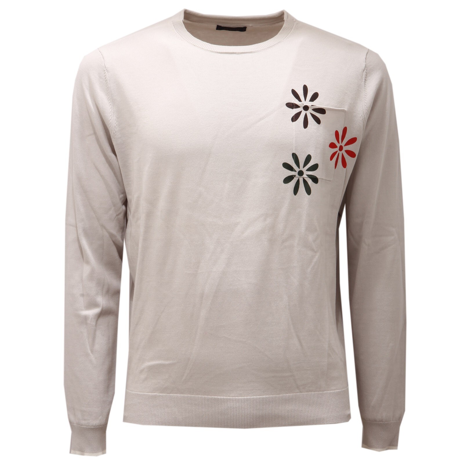 4289AD maglione uomo ATPCO бежевый свитер из хлопка с принтом для мужчин 18690₽
