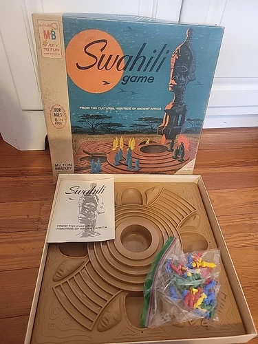 Swahili African Culture Heritage Board Game Milton Bradley (1968) Complete Vtg