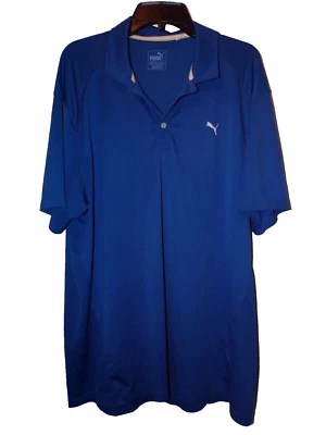 Puma Golf blue XXL sport POLO shirt 3 button top Extra long 33" length MR - Image 1 of 4