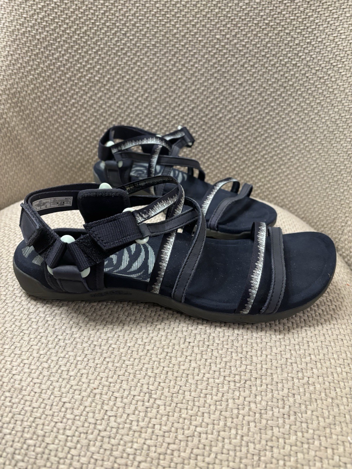 Sandali Merrell Terran 3 Cush Lattice donna taglia 11 blu navy scarpe casual con cinturino