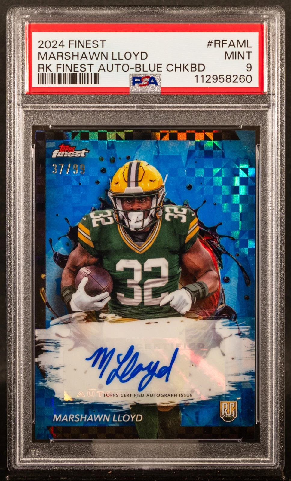 MarShawn Lloyd Topps Finest Rookie Finest Autographs #RFAML Blue Checkerboard