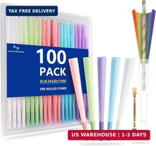 100 Pack Colorful Rolling Papers Pre Rolled Cones King Size - 108mm King Size Pr