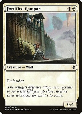 LP Foil Fortified Rampart, MTG, Battle for Zendikar, Magic the Gathering, 27 *C