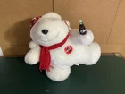 1998 Coca Cola Polar Bear Plush Vintage Christmas Musical Animated Skating WORKS