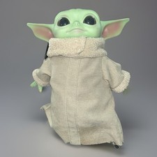 Star Wars Mandalorian The Child Baby Yoda Grogu 11" Plush Doll Hard Plastic Head