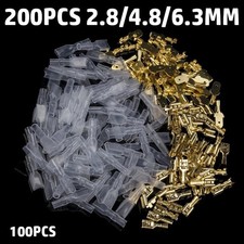200PCS 2.8/4.8/6.3mm Female/Male Spade Terminals Wire Connectors Crimp Terminals