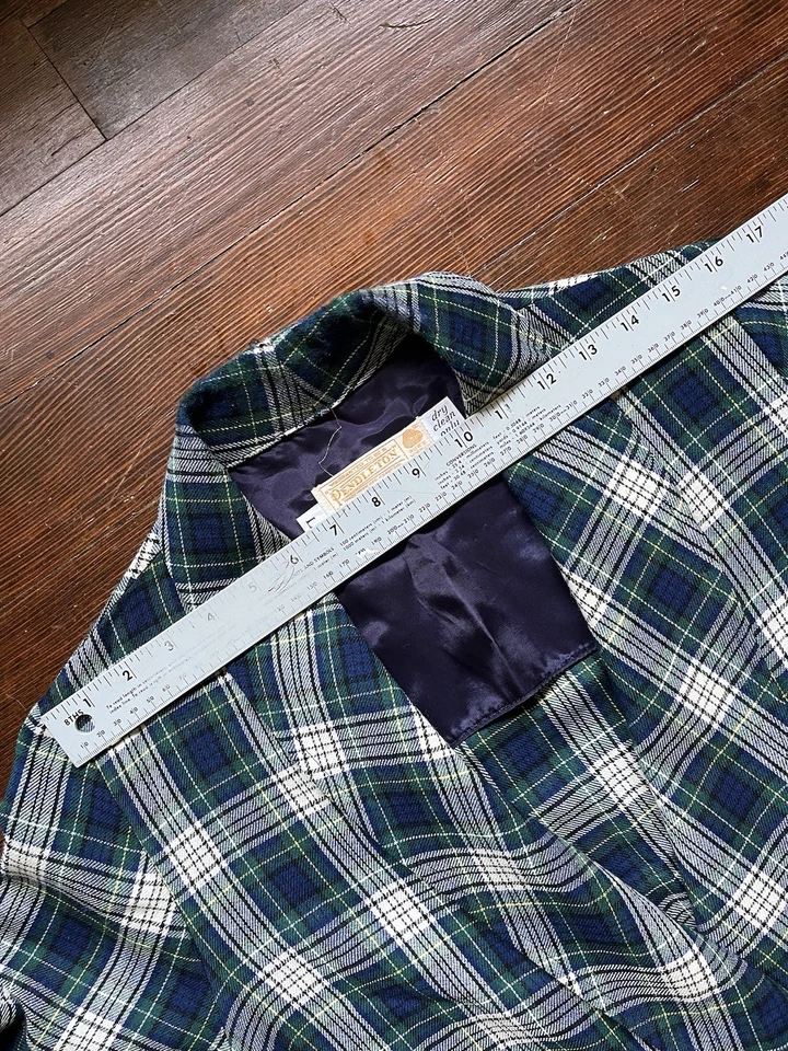 Bata a Cuadros Pendleton Verde Vintage Años 70 Excelente Estado Talla L Foto 4 de 4