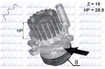 Für DOLZ A224 WATER PUMP AUDI A3 2.0 TDI 06-, SKODA YETI 2.0 TDI 4X4 09-, VW GO