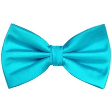 Branduce Mens Solid Color Adjustable Pre-tied Bow Tie for Men Turquoise Blue