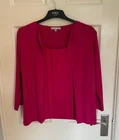 FUSCHIA PINK CARDI & TOP COMBO BY PER UNA (M&S) - UK 14 - CHARITY SALE