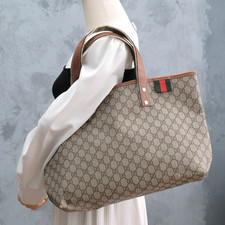GUCCI Tote Shoulder Hand Bag GG Supreme Sherry Line