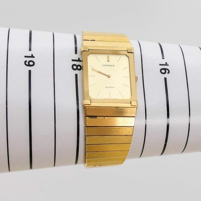 SEIKO Lassale Quartz Watch 2F50-510H Gold Square 36×23mm Case 7.08