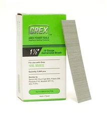 Grex GBN18-38 (F38) 1-1/2 In. 18 Ga. Brad Nails, Galvanized, 5M