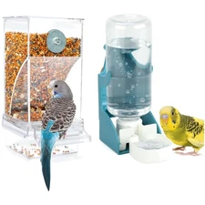 Automatic Acrylic Bird Food and Water Dispenser - No-Mess Solution for Parrots