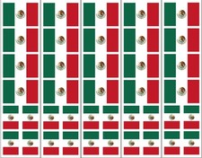 40 Removable Stickers: Mexico Flag: Mexican Party Favors, Decals