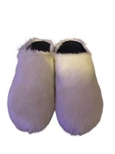 Grey Fur Slides Size 6.5