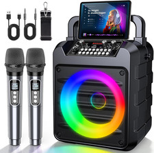 Karaoke Con Microfono, Karaoke Professionale Completo Portatile Bluetooth per Ad