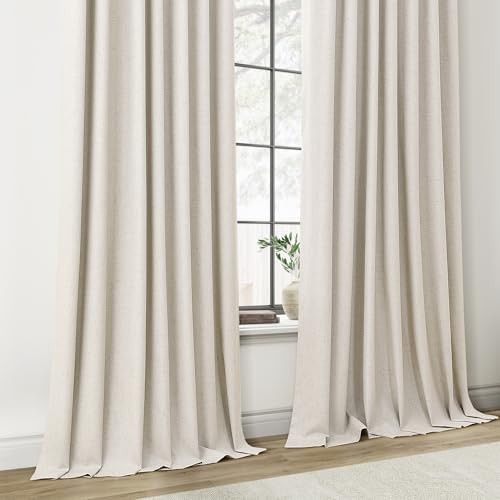 Linen 100% Blackout Curtains 84 Inch Long,Pinch 40"W x 84"L (Pack of 2) Taupe - Picture 8 of 8