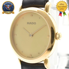  Exc 5 RADO 204.3591.2 Gold Dial Round Quartz 24mm Swiss Vintage Women's Watch