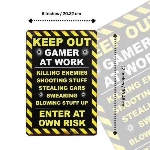 Keep Out Gamer At Work Sign - Thumbnail 4