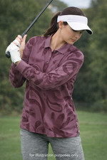 Adidas Women s Golf Go To Long Sleeve Polo Shirt Size M Burgundy Purple NEW Tags