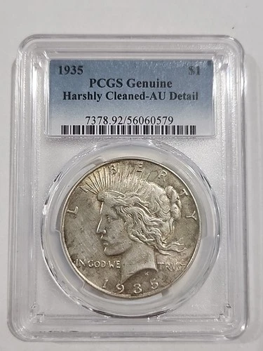 1935 Silver Peace Dollar PCGS AU Detail