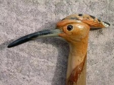 Wooden walking stick hand carved Bird wooden walking cane
