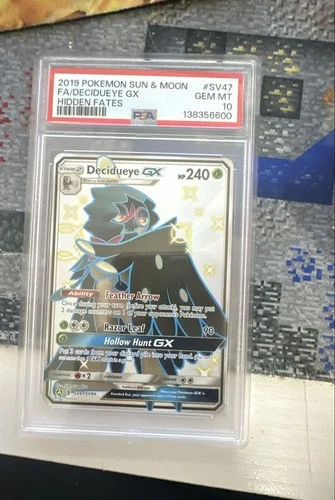 Decidueye GX SV47/SV94 Hidden Fates: Shiny Vault Holo PSA 10