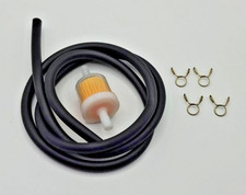 motorcycle fuel pipe 6mm black petrol filter included with clips