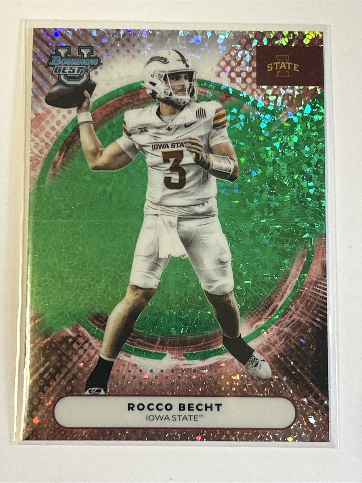 2025 Bowman's Best University - Rocco Becht #38 Green Mini-Diamond Refractor /99