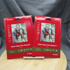 Canon PP-201 Photo Paper Plus Glossy II 5"x7" 20 Sheets Each, Pack Lot Of 2
